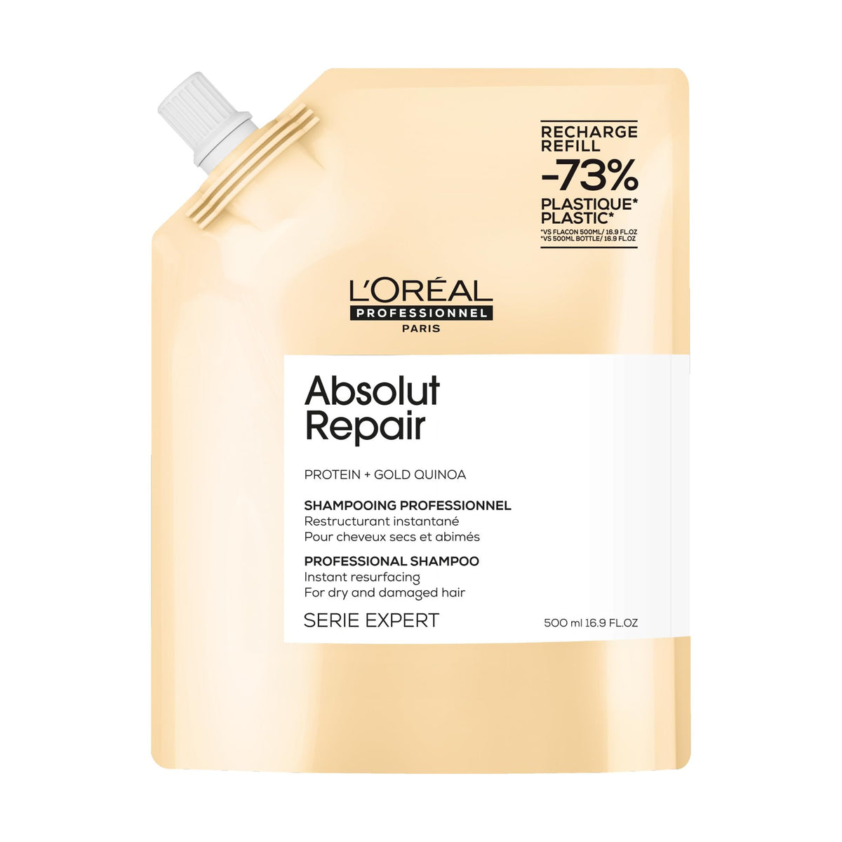 L'Oréal Professionnel Paris refill front packaging showing product and benefits