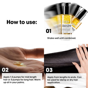 L'Oréal Professionnel bottle beside hand for scale to show compact size