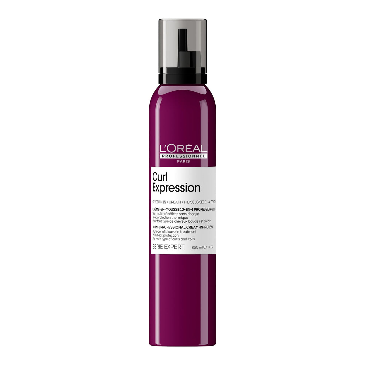 L'Oréal Professionnel front packaging showing mousse and clear benefits