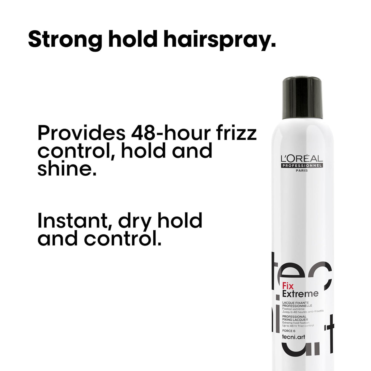 L'Oréal Professionnel held in hand illustrating size and salon-strength benefit