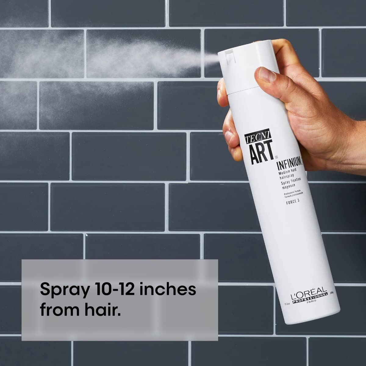 L'Oréal Professionnel label close-up showing formulation details benefit