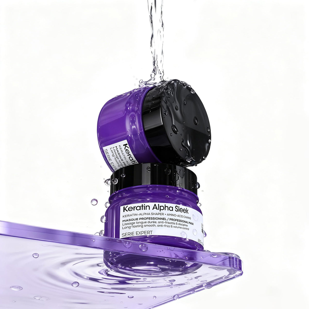 L'Oréal Professionnel jar on bathroom shelf illustrating at-home salon-quality care