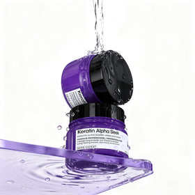 L'Oréal Professionnel jar on bathroom shelf illustrating at-home salon-quality care