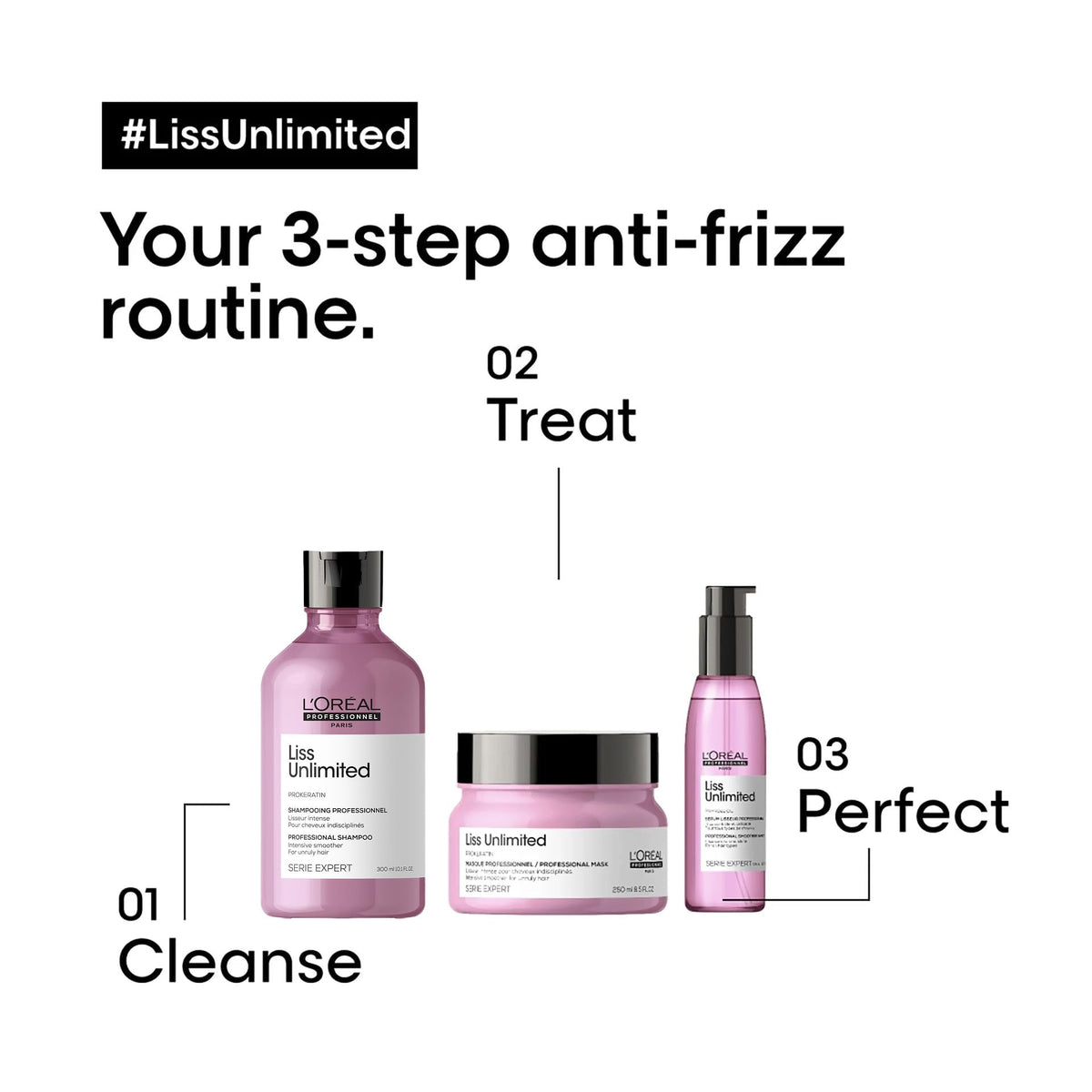 L'Oréal Professionnel Paris shampoo in shower demonstrating easy lather and smoothing benefit