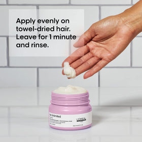 L'Oréal Professionnel mask applied before blow-dry for smoother styling
