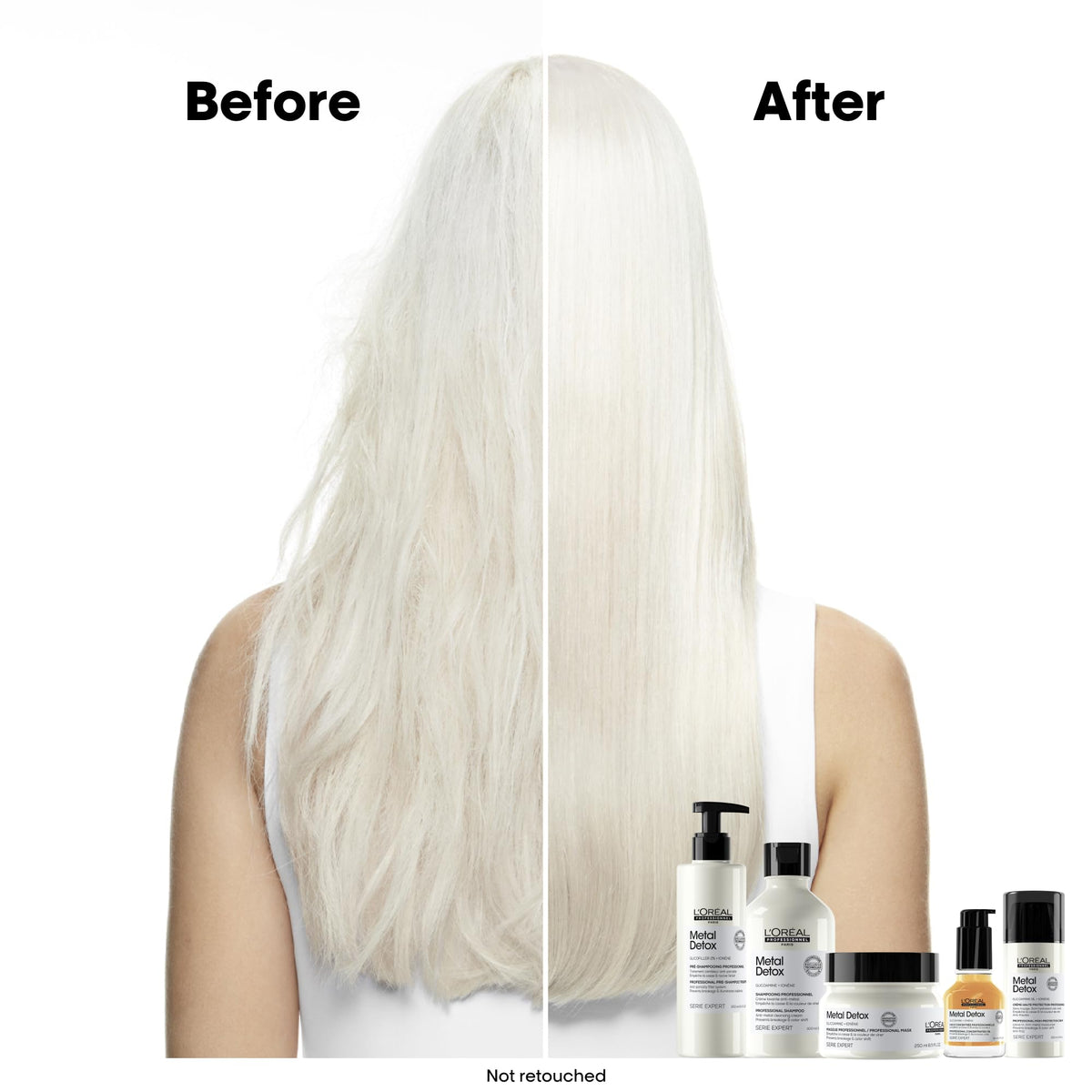 L'Oréal Professionnel label and pump detail highlighting usage instructions