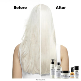 L'Oréal Professionnel label and pump detail highlighting usage instructions