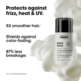 L'Oréal Professionnel Paris label close-up highlighting Metal Detox technology
