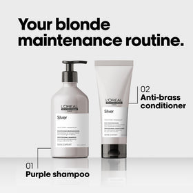 L'Oréal Professionnel bottle held in hand to show actual product size and ease