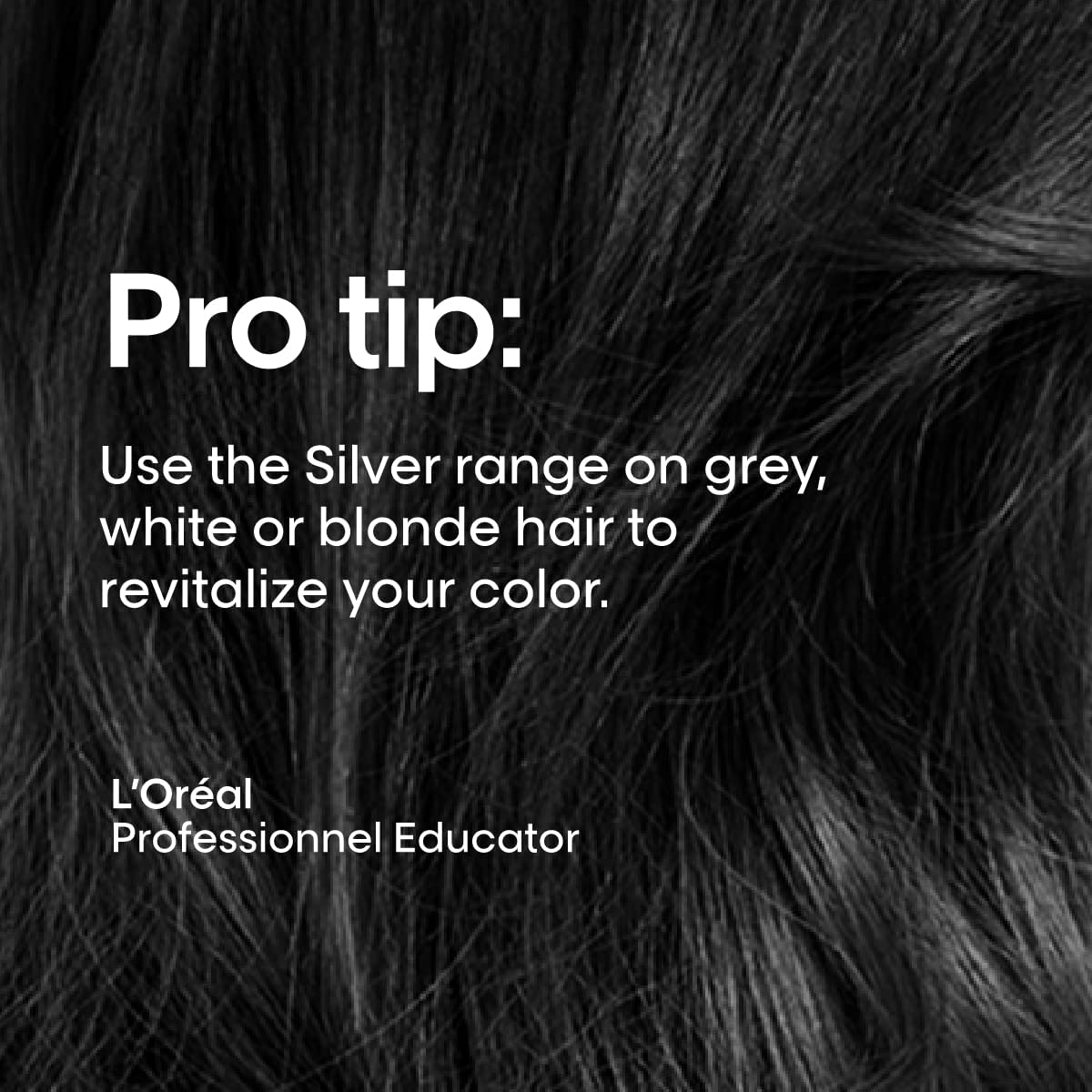 L'Oréal Professionnel applying purple shampoo to blonde hair for brass removal