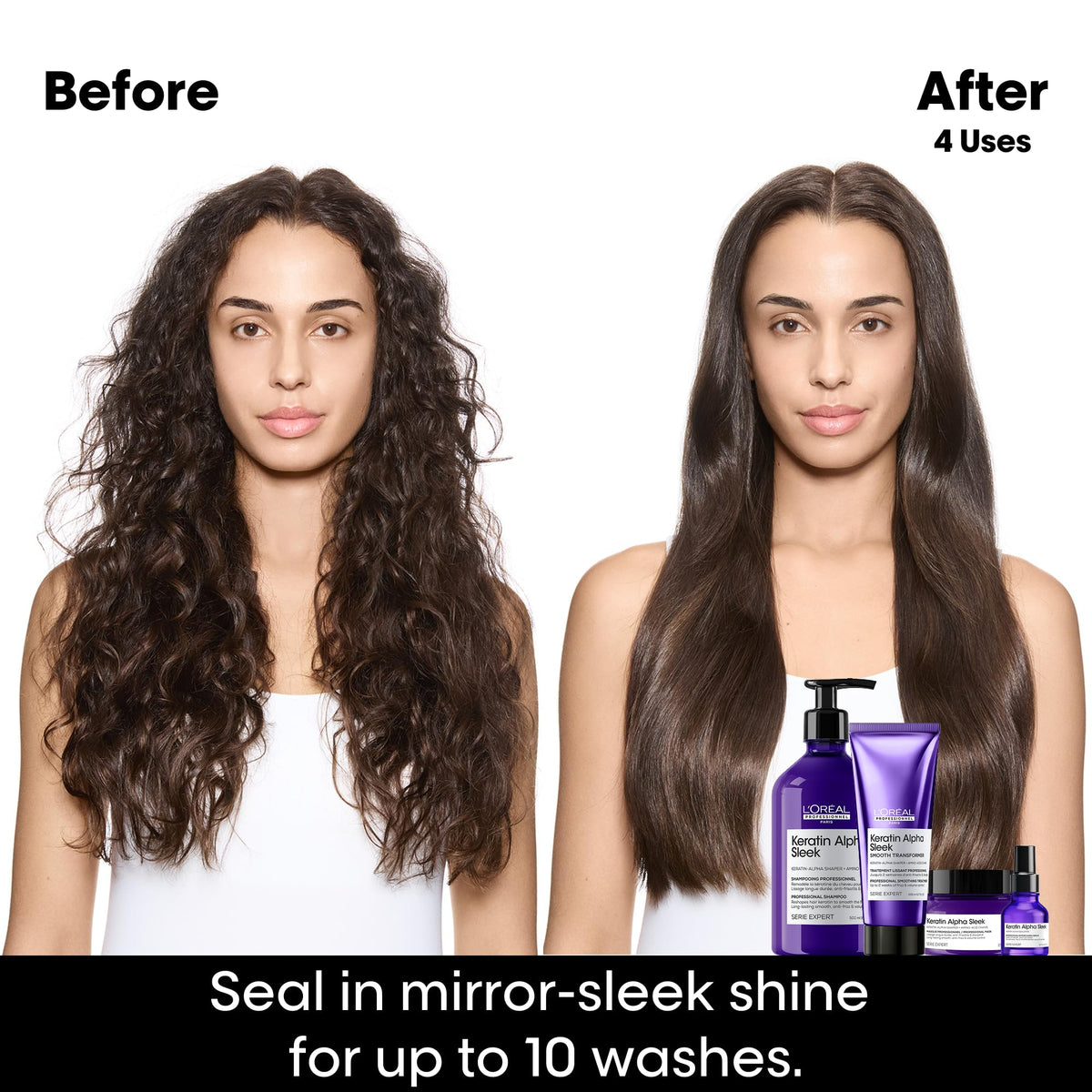 L'Oréal Professionnel glossy serum texture close-up for smoothness benefit