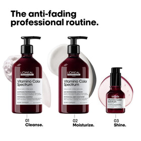 L'Oréal Professionnel lifestyle shot with vibrant hair showcasing glossy, strengthened color