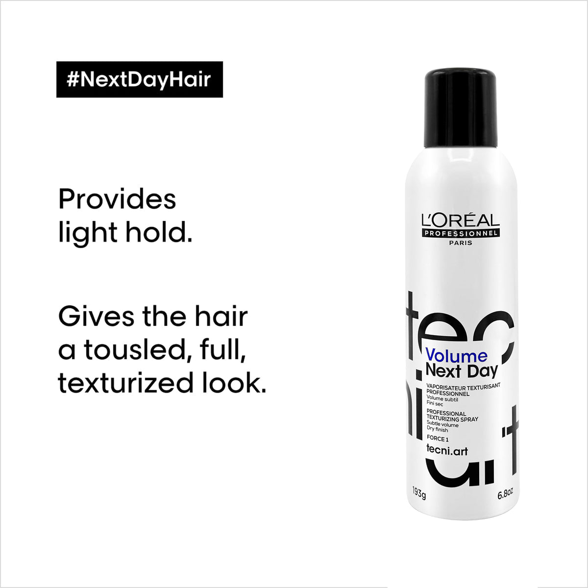 L'Oréal Professionnel spraying product on damp hair to boost natural movement