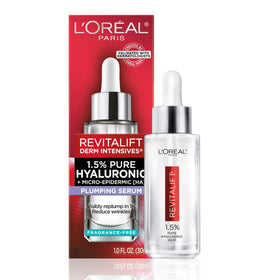 L'Oreal Paris Revitalift front bottle showing brand and compact packaging benefit