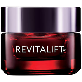 L'Oreal Paris moisturizer applied to cheek in morning routine showing firming benefit