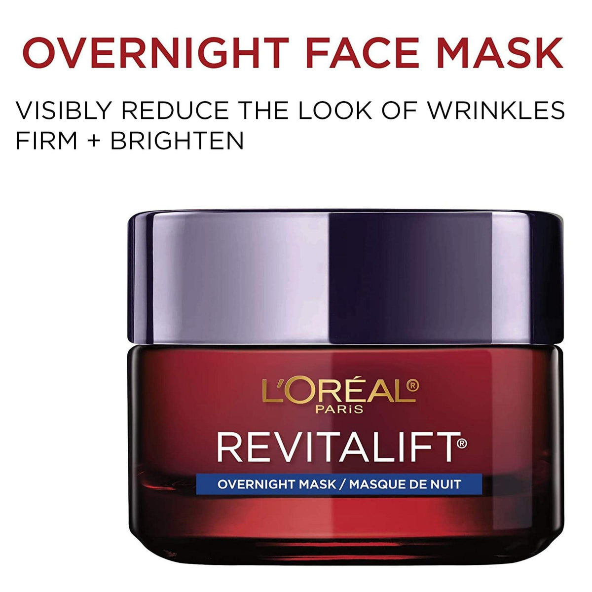 L'Oreal Paris open jar top view showing creamy, lightweight formula