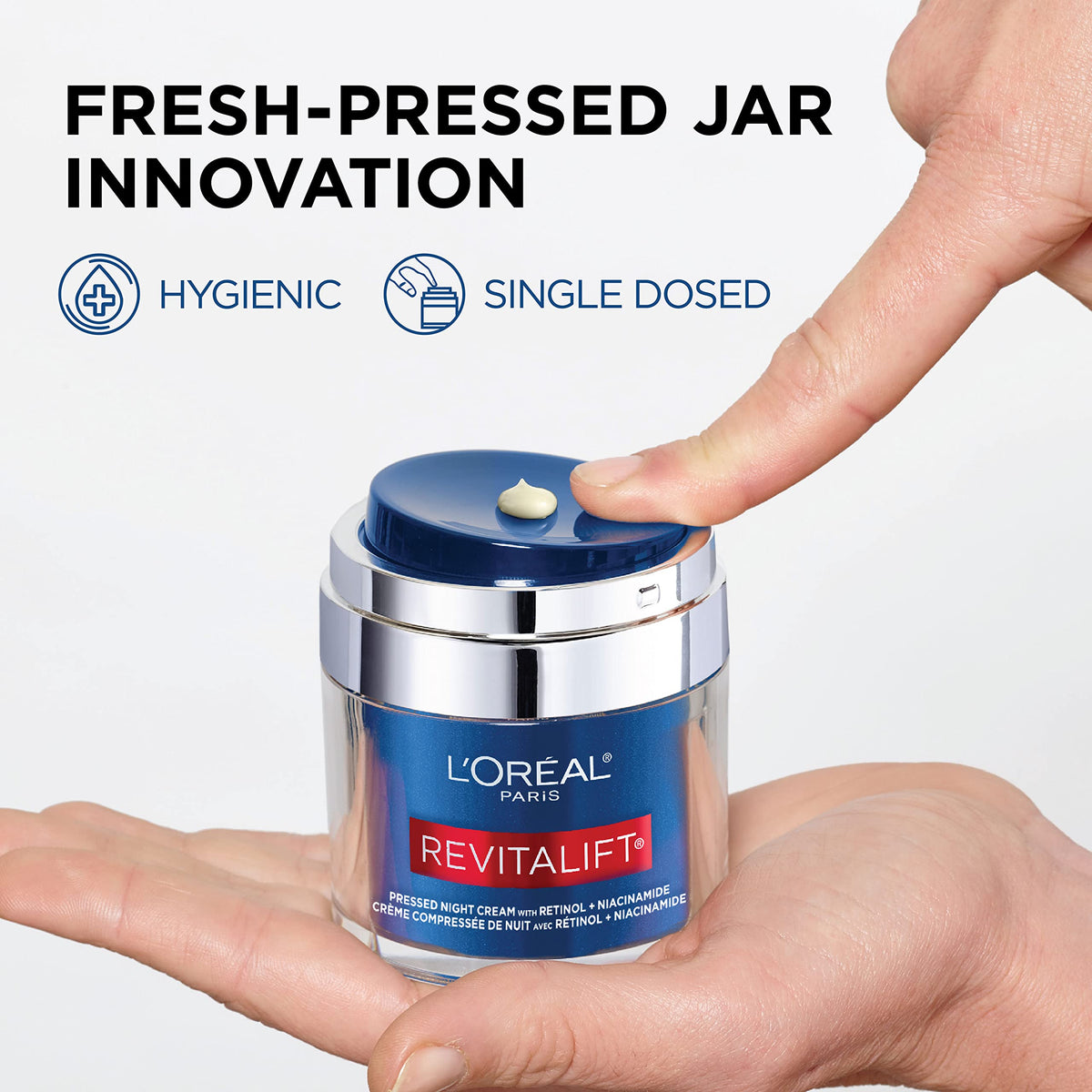 L'Oreal Paris using cream on neck and décolleté for firmer, hydrated contours