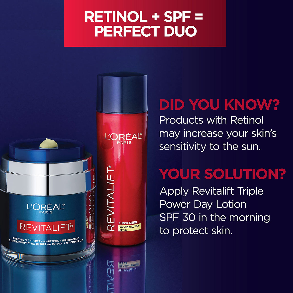 L'Oreal Paris night cream on bathroom counter in evening routine lifestyle scene