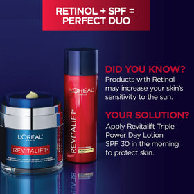 L'Oreal Paris night cream on bathroom counter in evening routine lifestyle scene