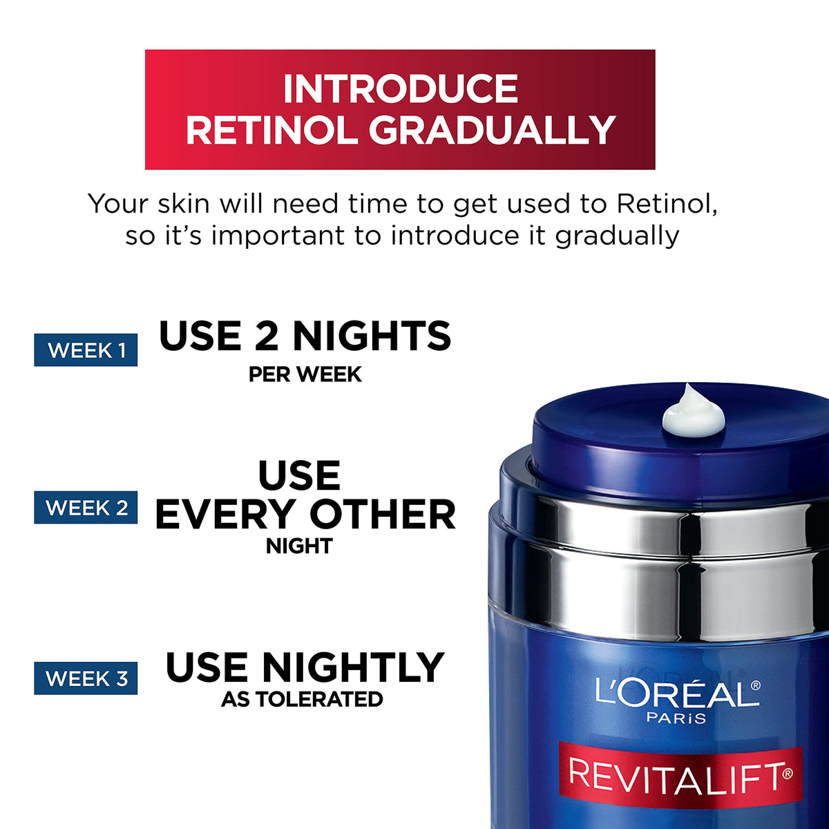 L'Oreal Paris hyaluronic acid serum sample beside jar to boost moisture benefits
