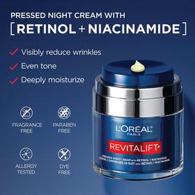 L'Oreal Paris cream texture close-up showing lightweight, fast-absorbing hydration