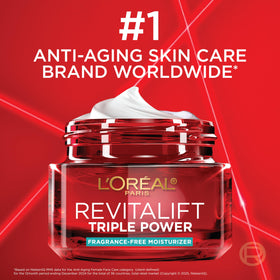 L'Oreal Paris jar in hand showing 1.7 oz scale for size and travel convenience