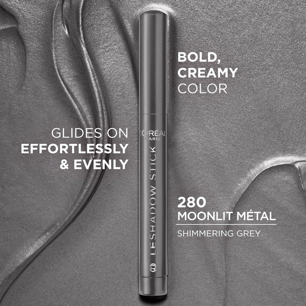 L'Oreal Paris close-up of stick texture demonstrating creamy glide and blendability