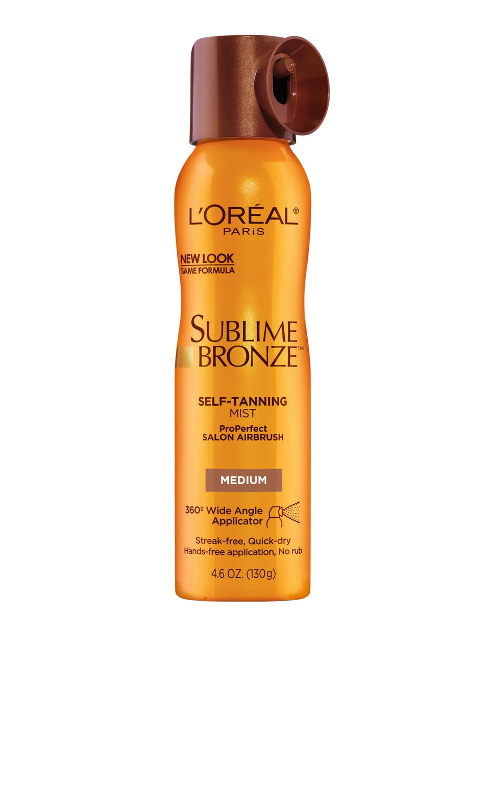 L'Oreal Paris bottle front view showing product and benefit of even tan