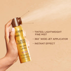 L'Oreal Paris bottle in beach bag showing convenient travel benefit