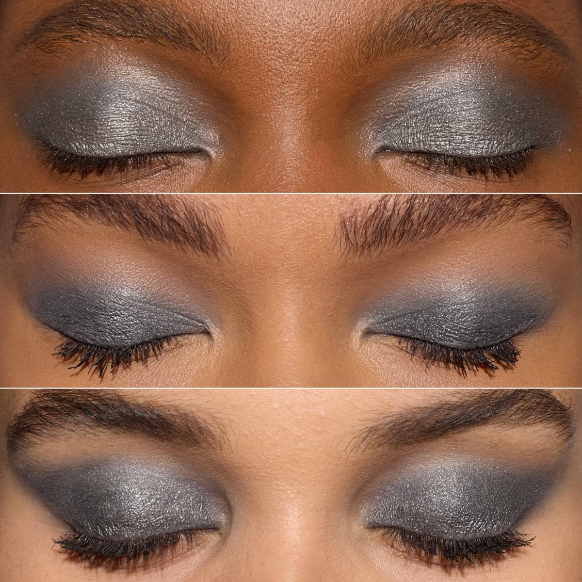 L'Oreal Paris swatch of Moonlit Metal on arm showing rich metallic payoff benefit