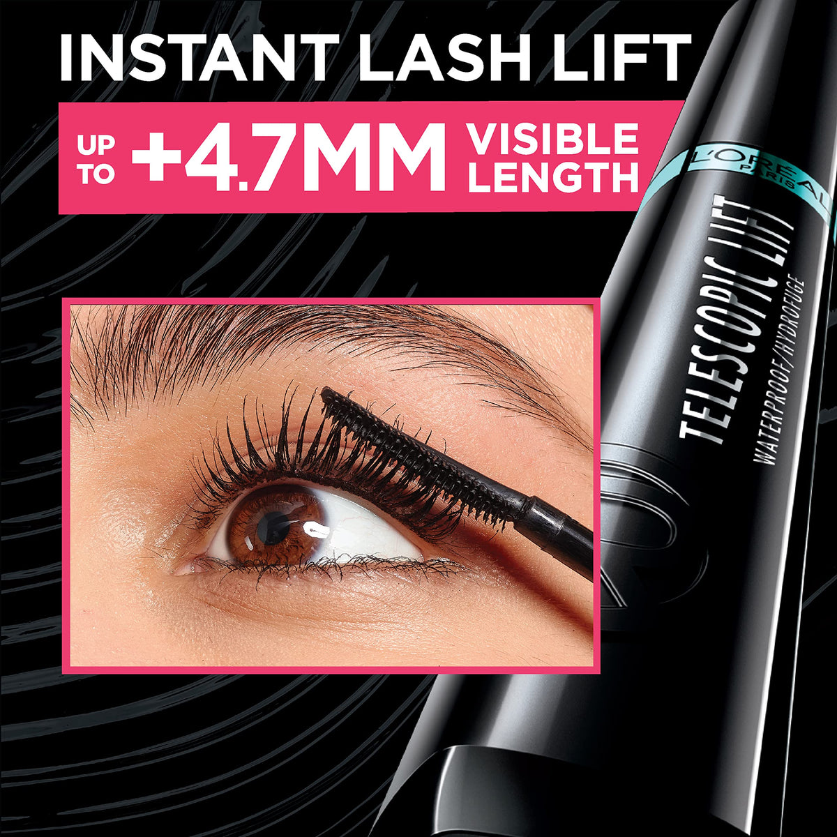 L'Oreal Paris before and after lashes demonstrating visible length and lift