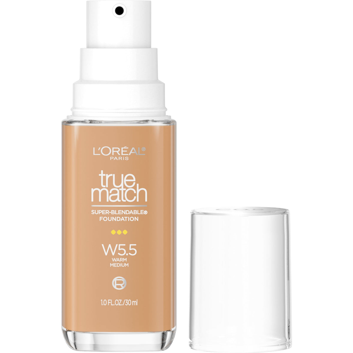 L'Oreal Paris front packaging showing shade W5.5 and product benefit