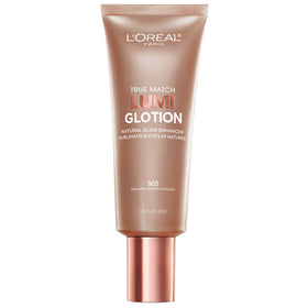 L'Oreal Paris front packaging showing True Match Lumi Glotion product benefit glow