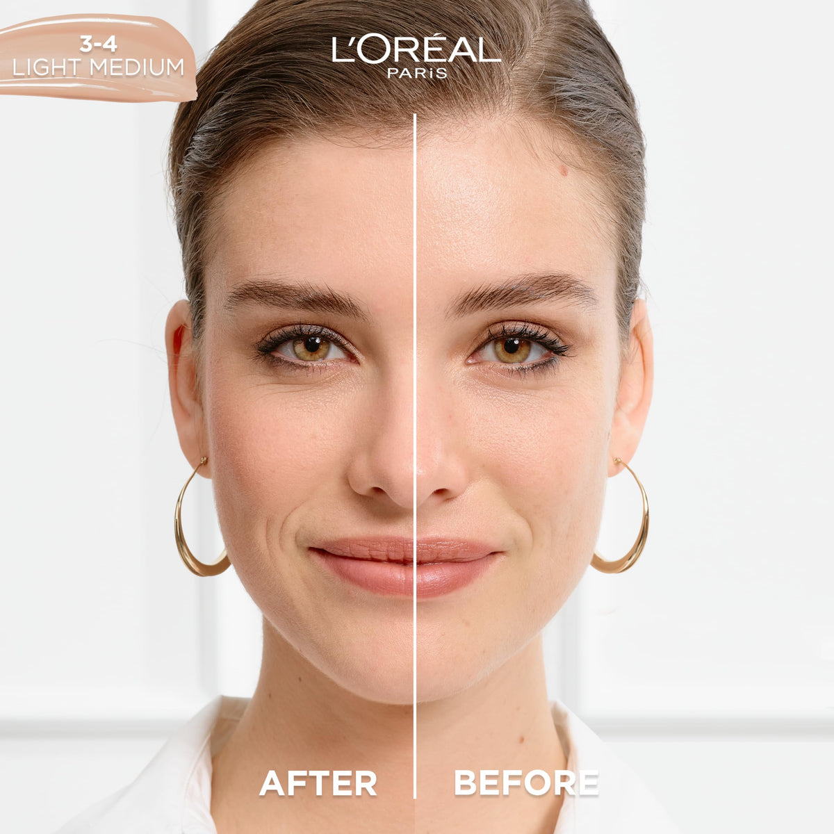 L'Oreal Paris serum texture on fingertip showing lightweight hydration benefit
