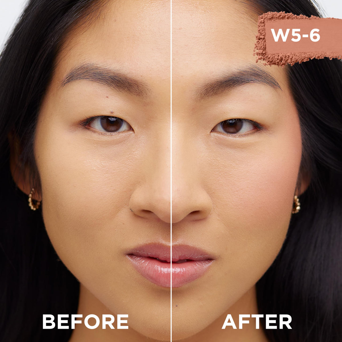 L'Oreal Paris brush applying blush demonstrating blendable finish