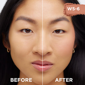 L'Oreal Paris brush applying blush demonstrating blendable finish