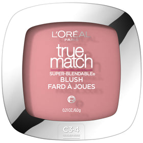 L'Oreal Paris compact front view showing tender rose color and packaging benefit