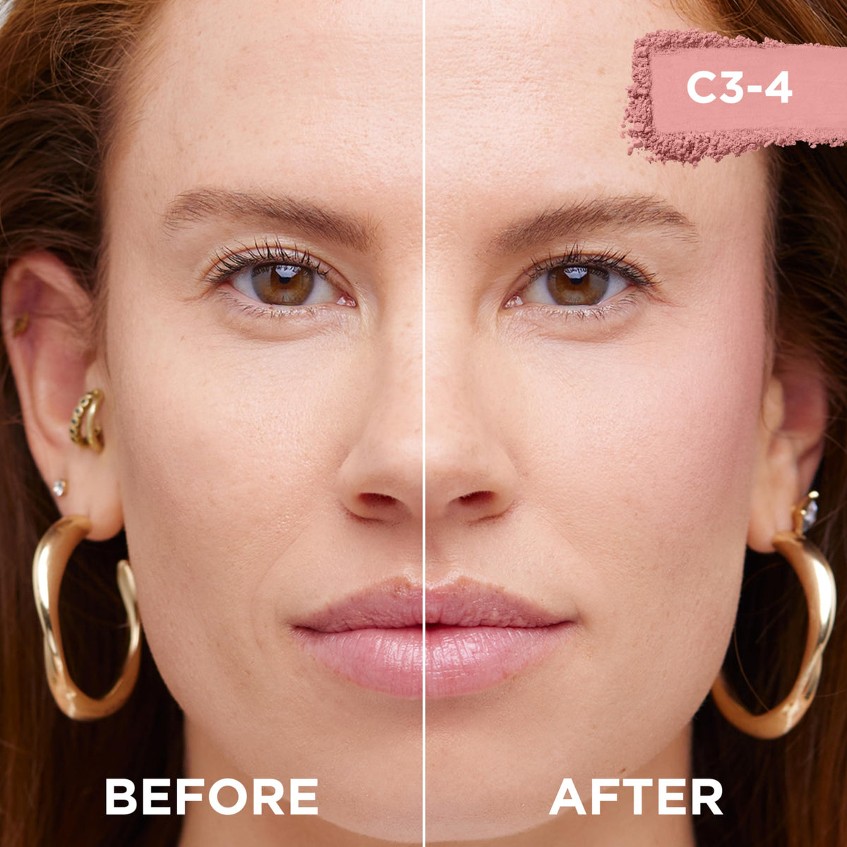 L'Oreal Paris tender rose swatch on skin demonstrating blendability and natural finish