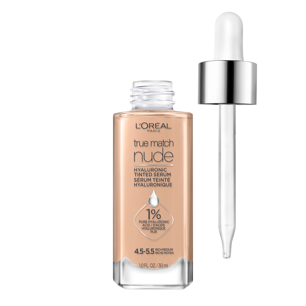 L'Oreal Paris front packaging showing product and shade for quick ID and benefit