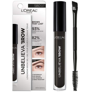 L'Oreal Paris tube front view showing compact longwear brow gel
