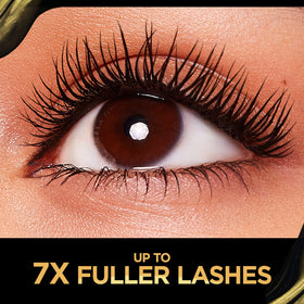 L'Oreal Paris before-and-after lashes showing fuller, lifted lashes after use