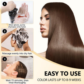 lorpon before and after photo illustrating gray coverage and natural brown result