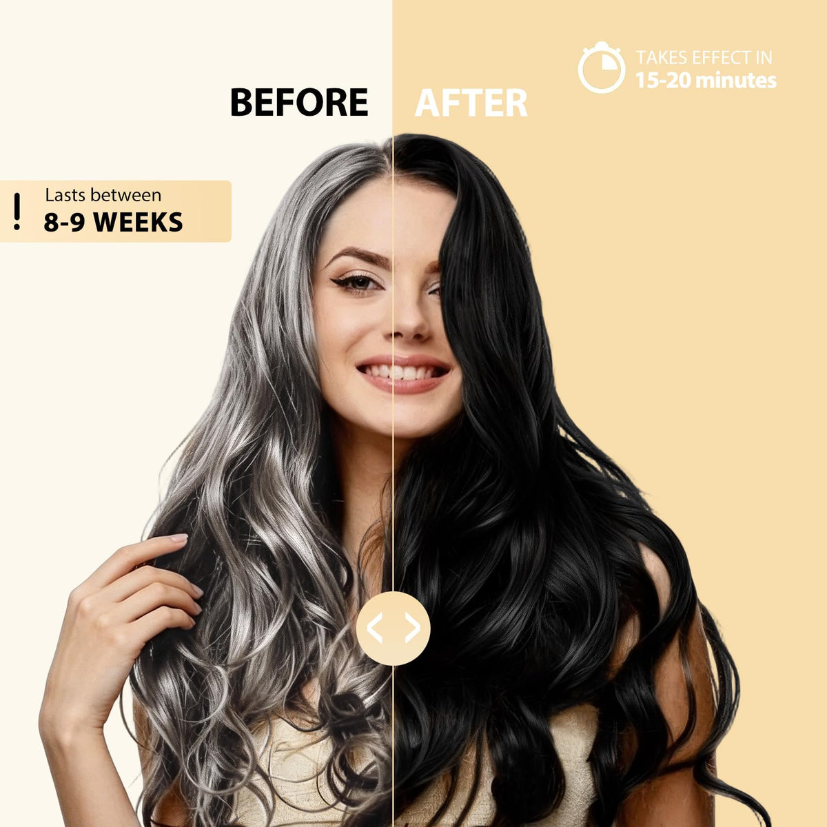 lorpon woman applying shampoo at home for quick root touch-up
