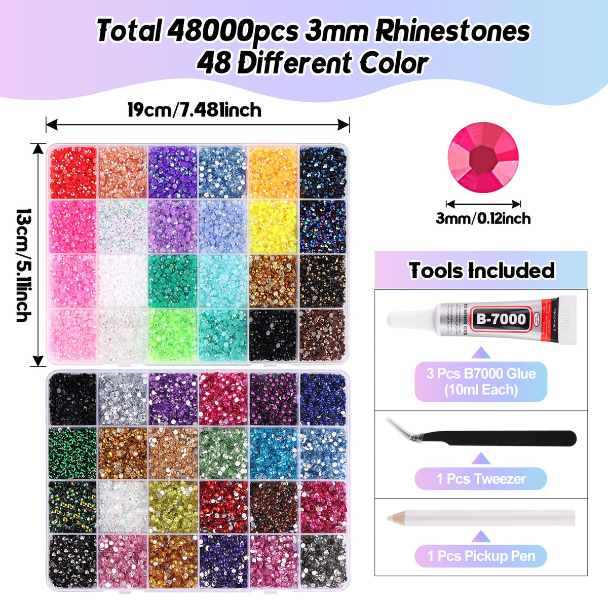 Lorvain gems applied on phone case adding sparkle and custom flair
