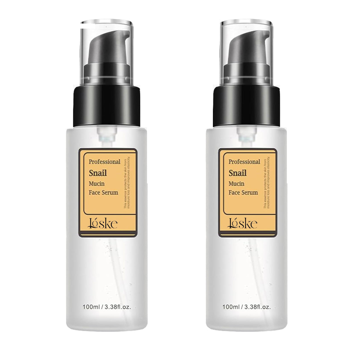 Loske front bottle view showing clean packaging and easy pump for daily use