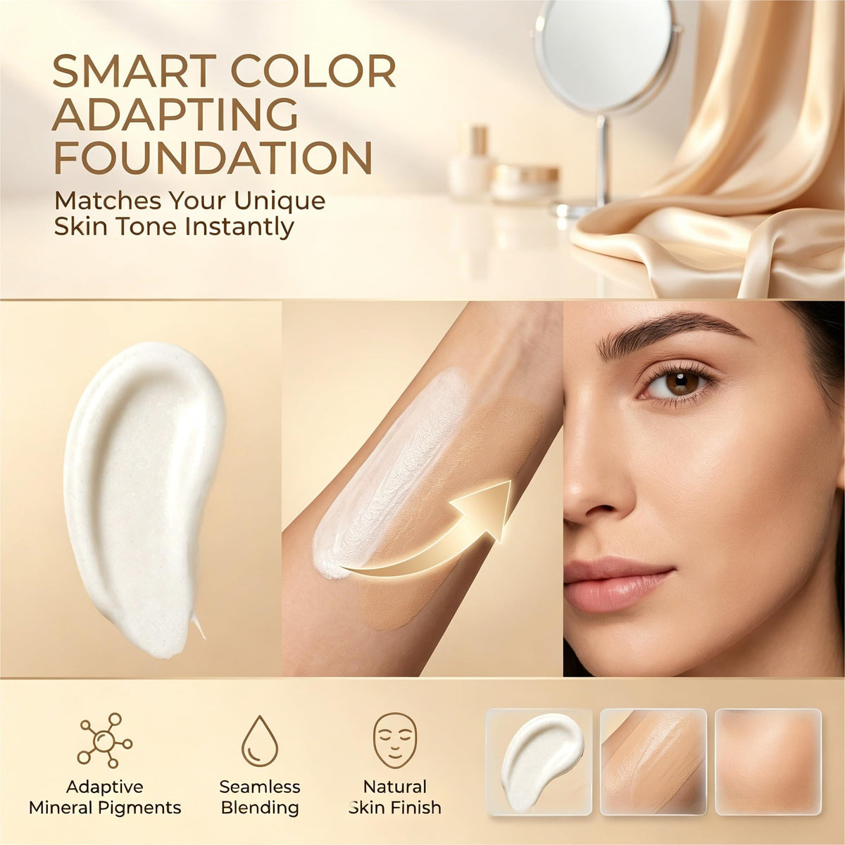 LoTanop pump dispensing foundation for precise, mess-free application benefit