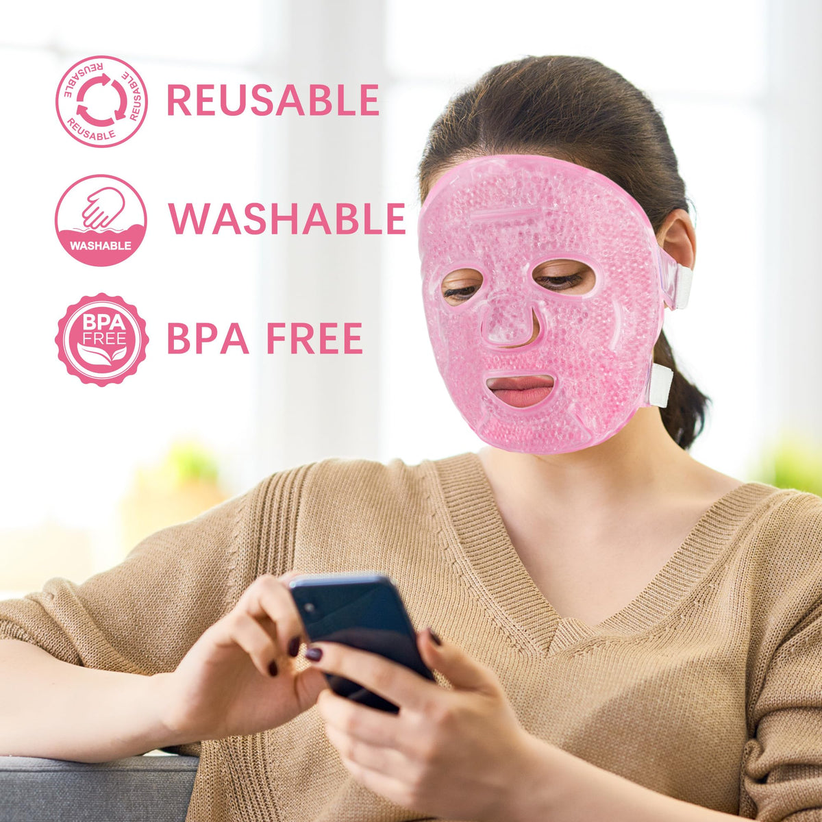LotFancy mask beside ruler for scale showing compact, full-face coverage