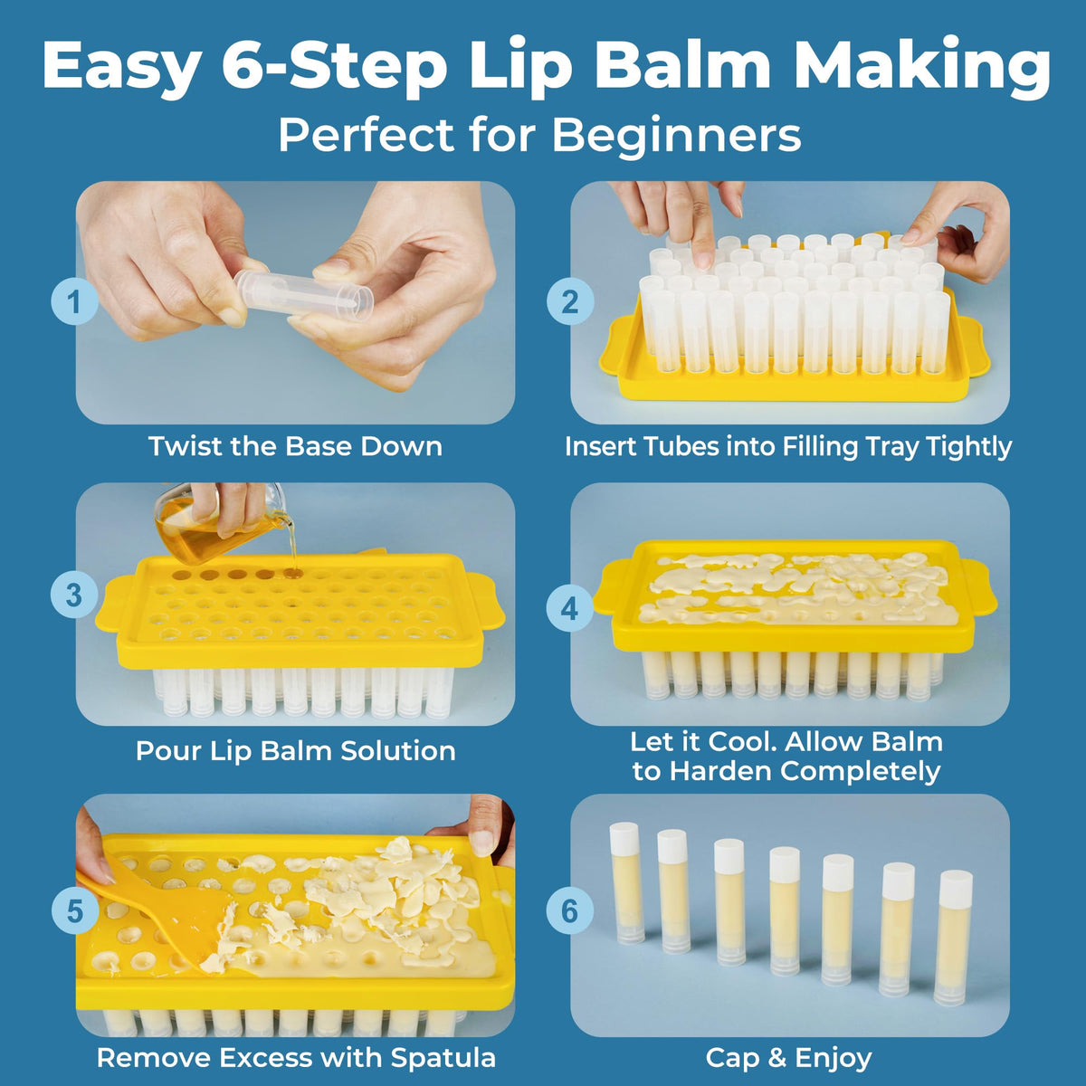 LotFancy precision-fit filling tray holding tubes upright to reduce spills and speed filling