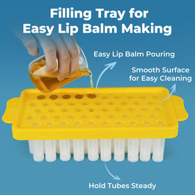 LotFancy spatula smoothing filled tube tops for neat finish and consistent product level