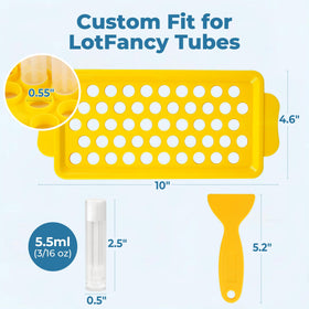 LotFancy stacked capped tubes prepared for purse storage and on-the-go protection